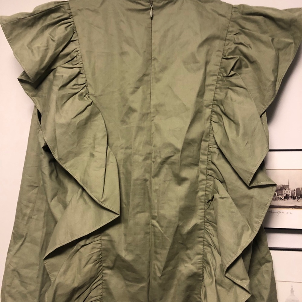 Green Ruffled Zara Top - Picture 2 of 4